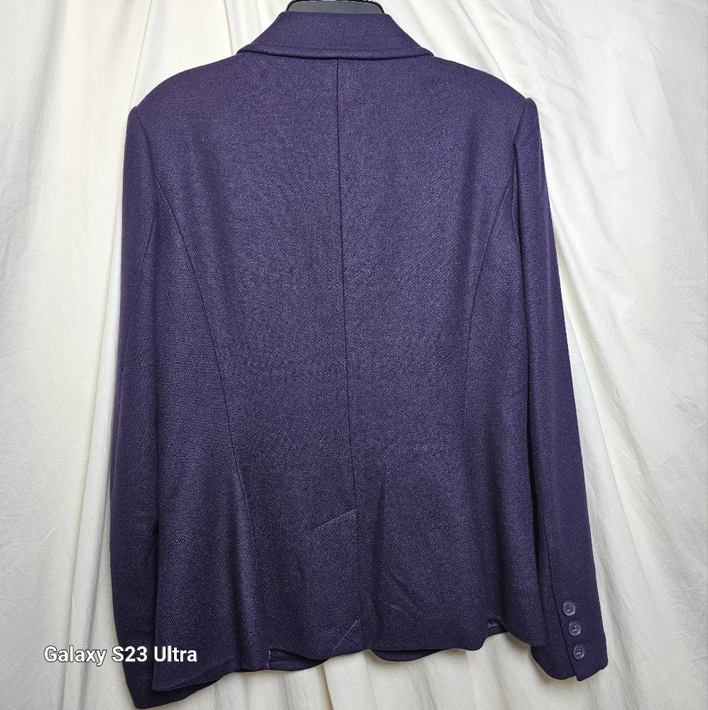 New York & Company purple blazer wool blend size 4 - Picture 2 of 11